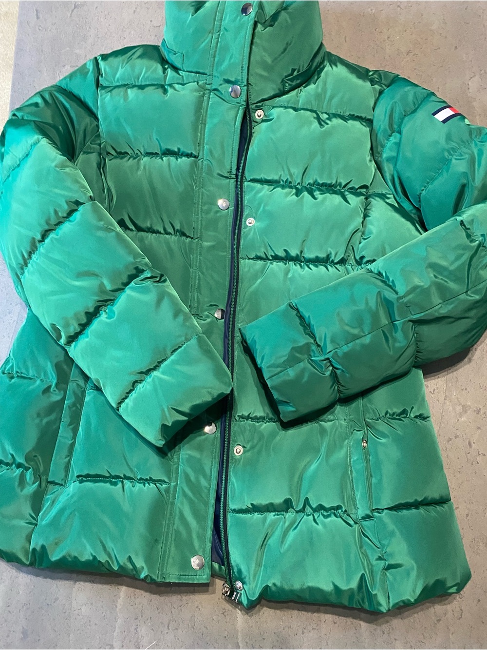 Tommy Hilfiger Green Quilted Puffer Jacket